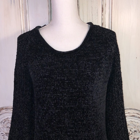 Cynthia Rowley Charcoal Gray Bell Long Sleeves Scoop Neck Sweater Dress S/S - Picture 5 of 12